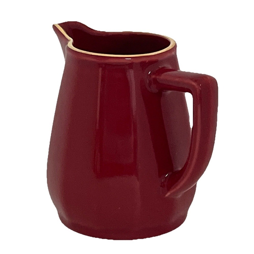 Apilco Flora, Red with Goldrim Creamer‎ - Made in France